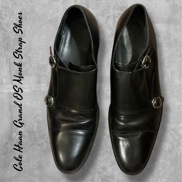?Cole Haan Black Monk Strap Loafers